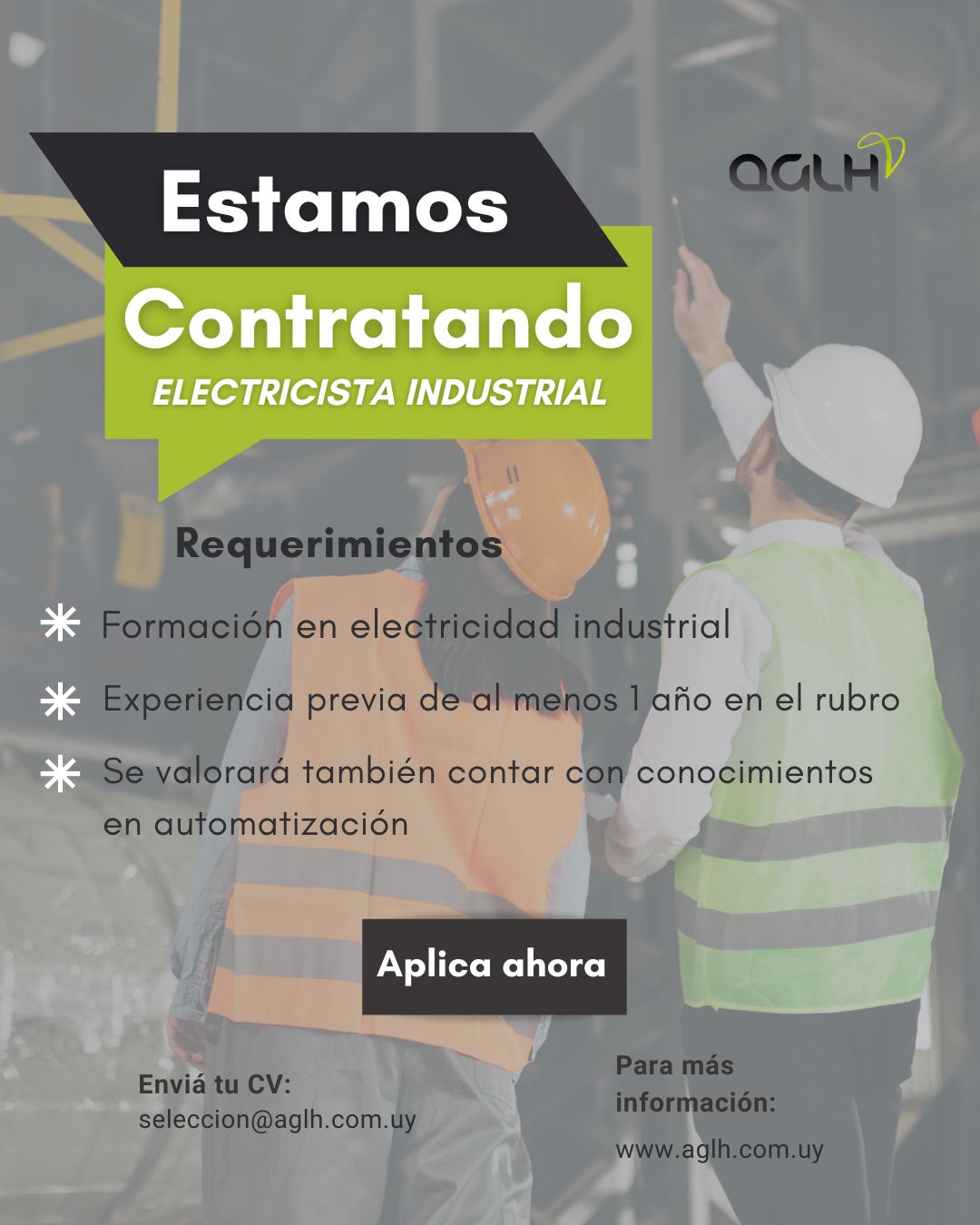 Oportunidad laboral – Electricista Industrial