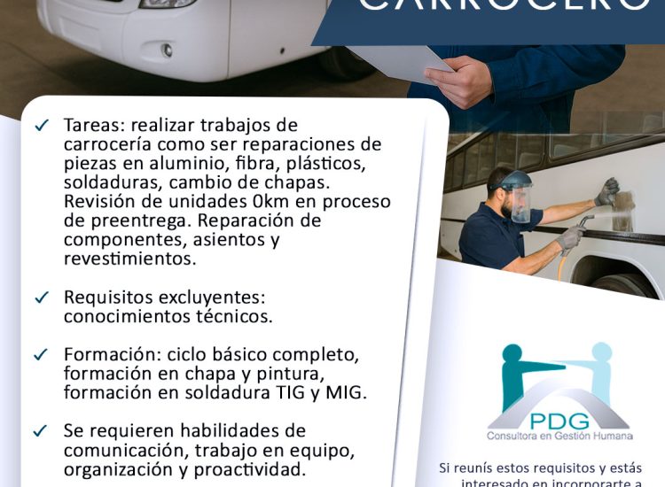 Oportunidad laboral – Carrocero