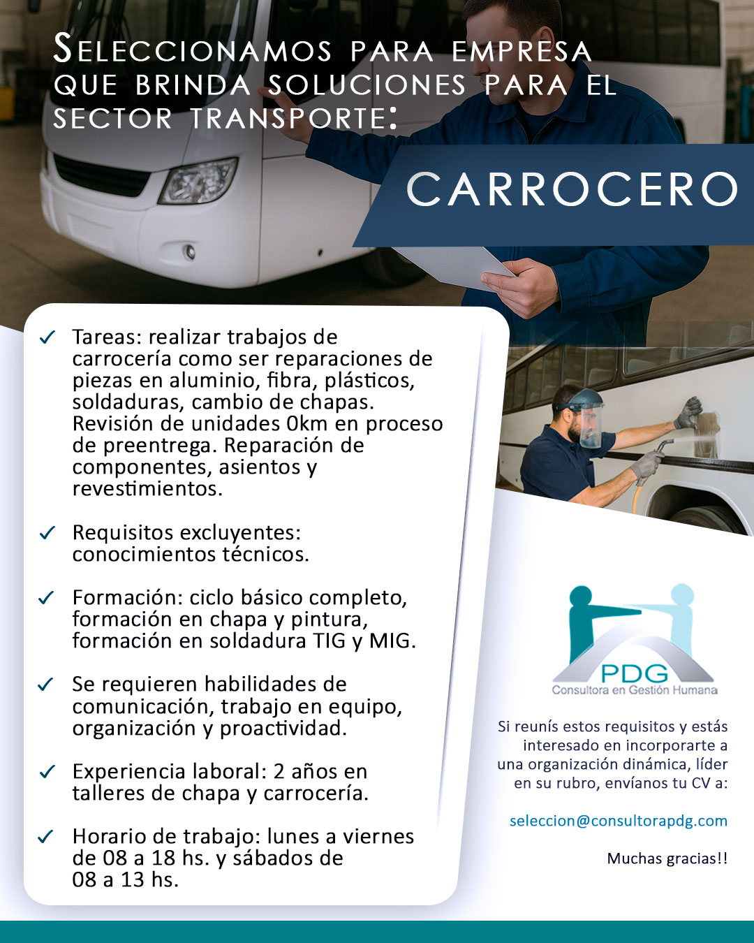 Oportunidad laboral – Carrocero
