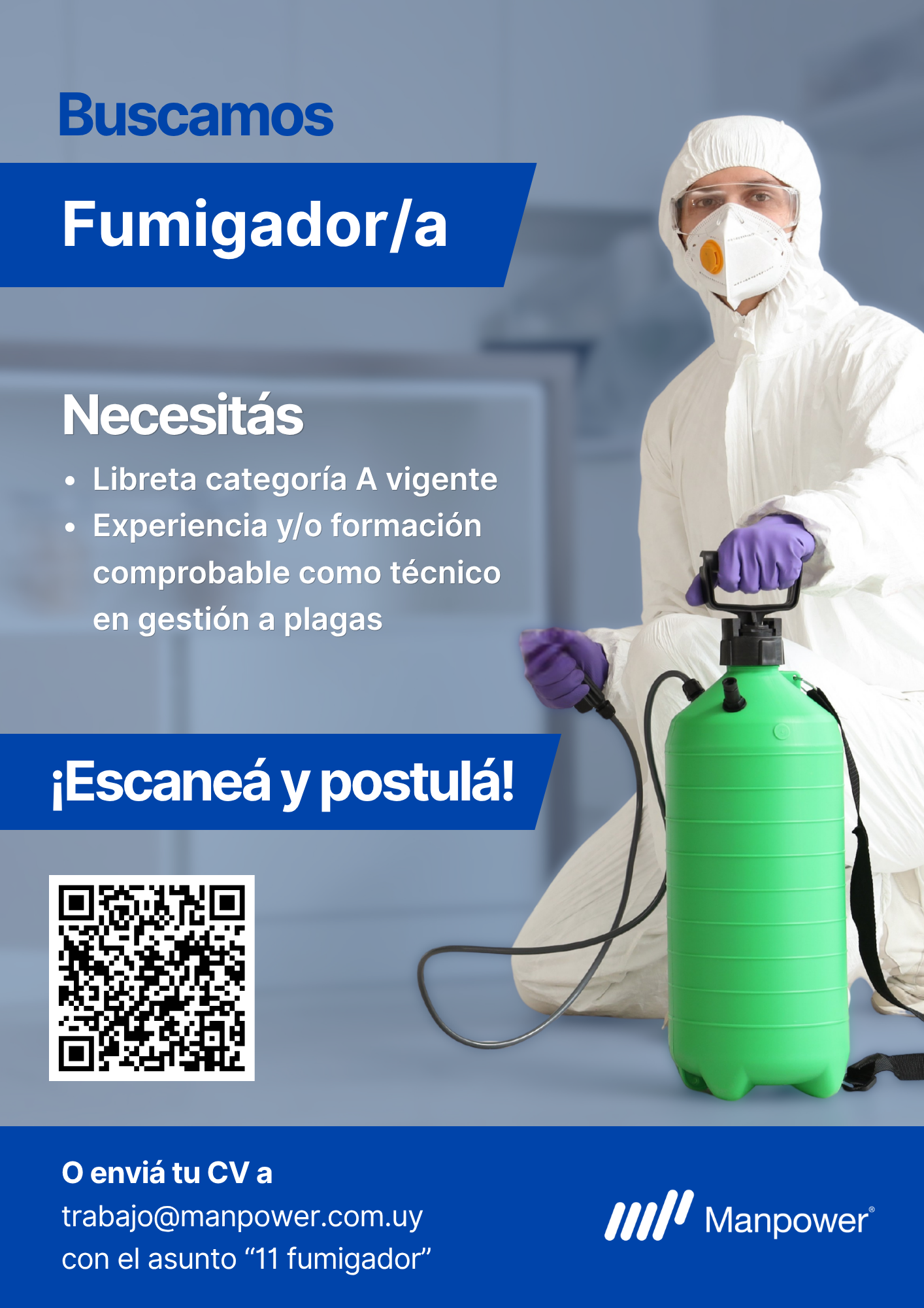 OPORTUNIDAD LABORAL – FUIMIGADOR/A