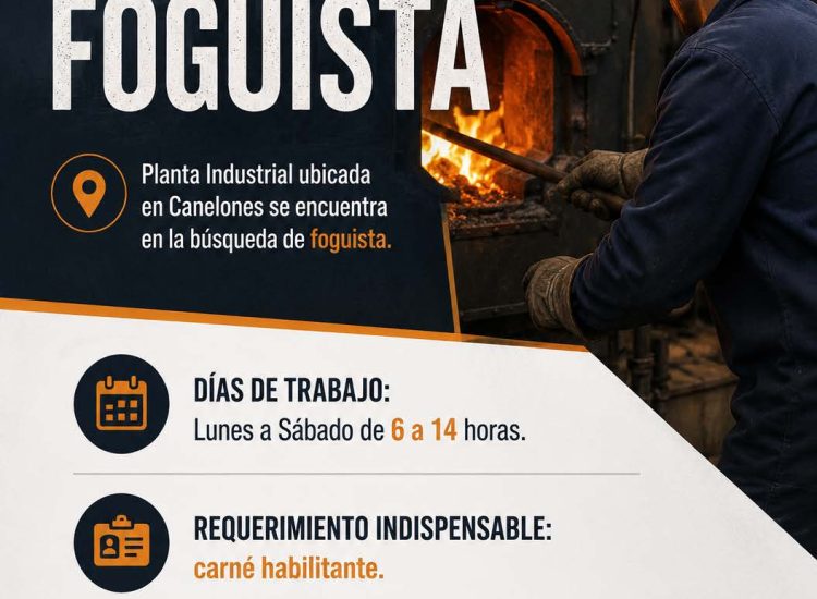 OPORTUNIDAD LABORAL – FOGUISTA