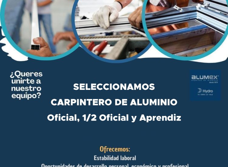 OPORTUNIDAD LABORAL – CARPINTERÍA EN ALUMINIO